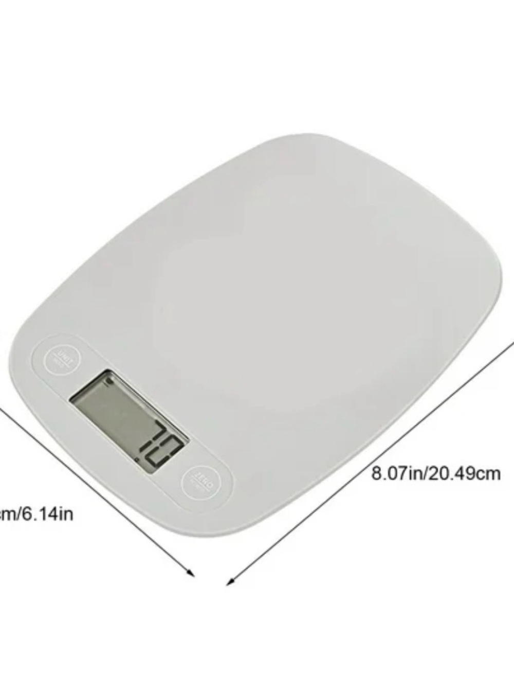 White Digital Kitchen Scale with LCD Display